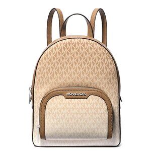 New Michael Kors Jaycee Medium Ombré Signature Logo Backpack Husk